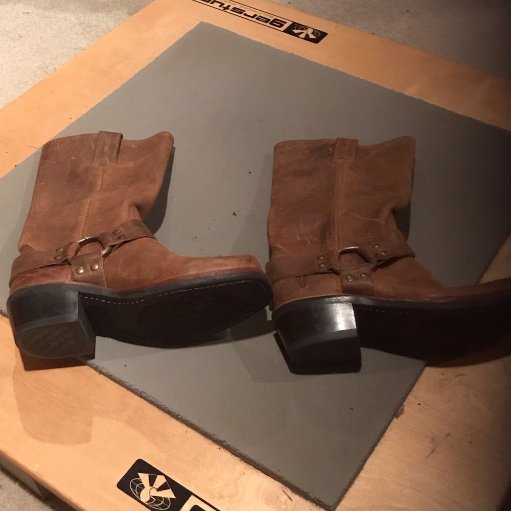 Frye Brown Leather Harness Ankle Booties - Picture 4 of 12